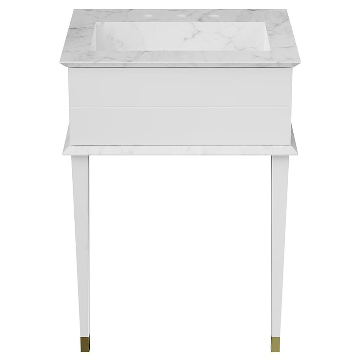 Classic Carrara 24" White Vanity with Gold accents 