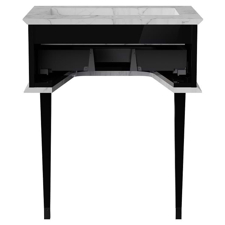 Classic Carrara 24" Black & Chrome Vanity 