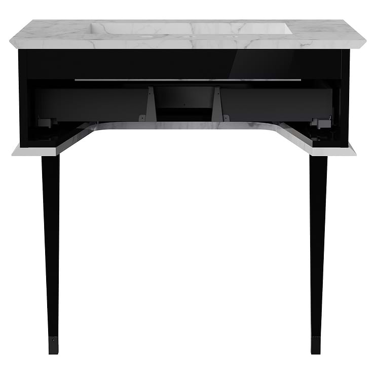 Classic Carrara 30" Black Vanity with Chrome Accents 