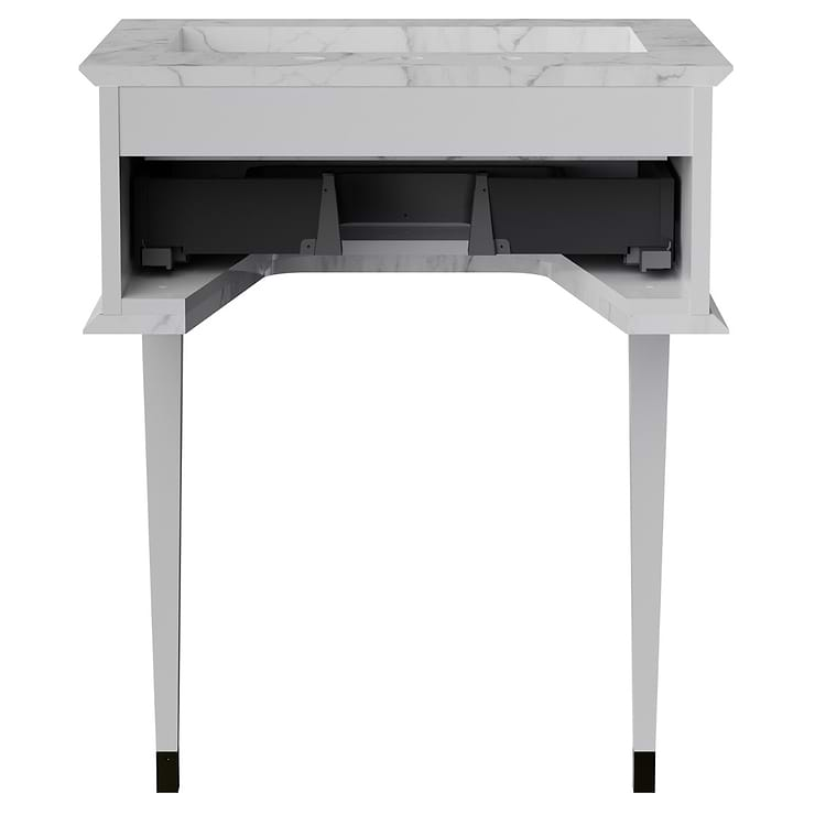 Classic Carrara 24" White Vanity with Gold accents 