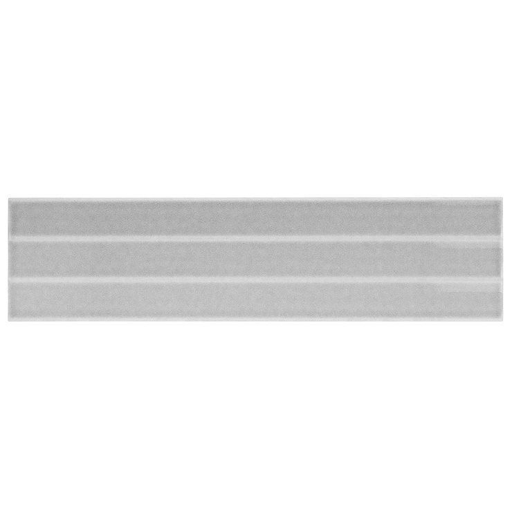 Colorplay Fluted Gray 4.5x18 3D Crackled Glossy Ceramic Tile