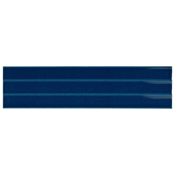 Colorplay Fluted Nautical Blue 4.5x18 3D Crackled Glossy Ceramic Tile