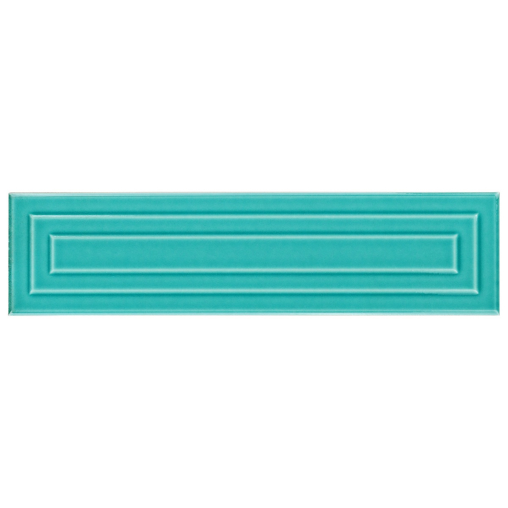 Colorplay Frame Teal Green 4.5x18 3D Crackled Glossy Ceramic Tile