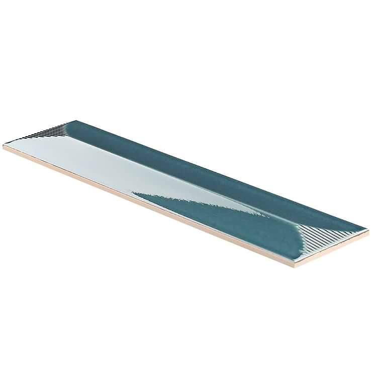 Colorplay Inflex Emerald Green 4.5x18 3D Crackled Glossy Ceramic Tile