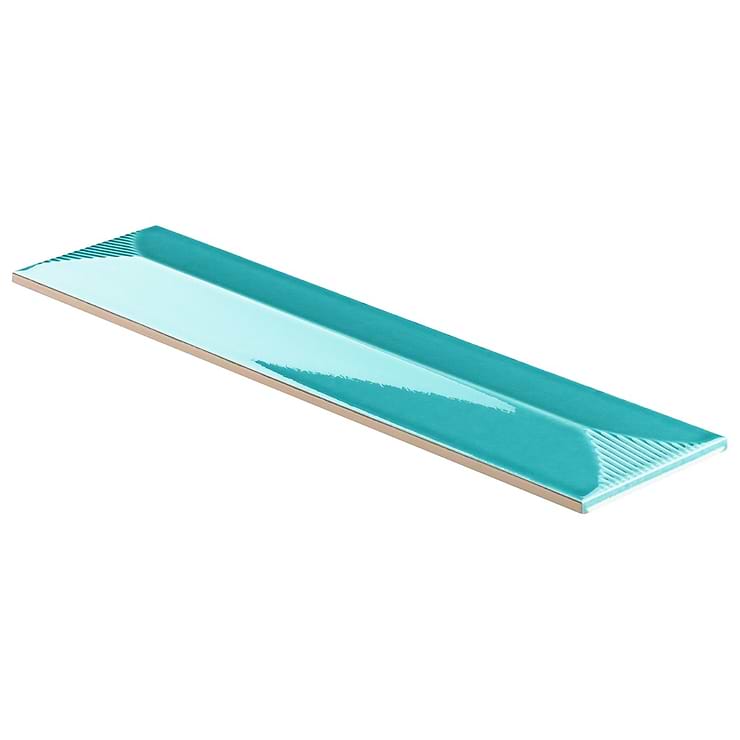 Colorplay Inflex Teal Green 4.5x18 3D Crackled Glossy Ceramic Tile