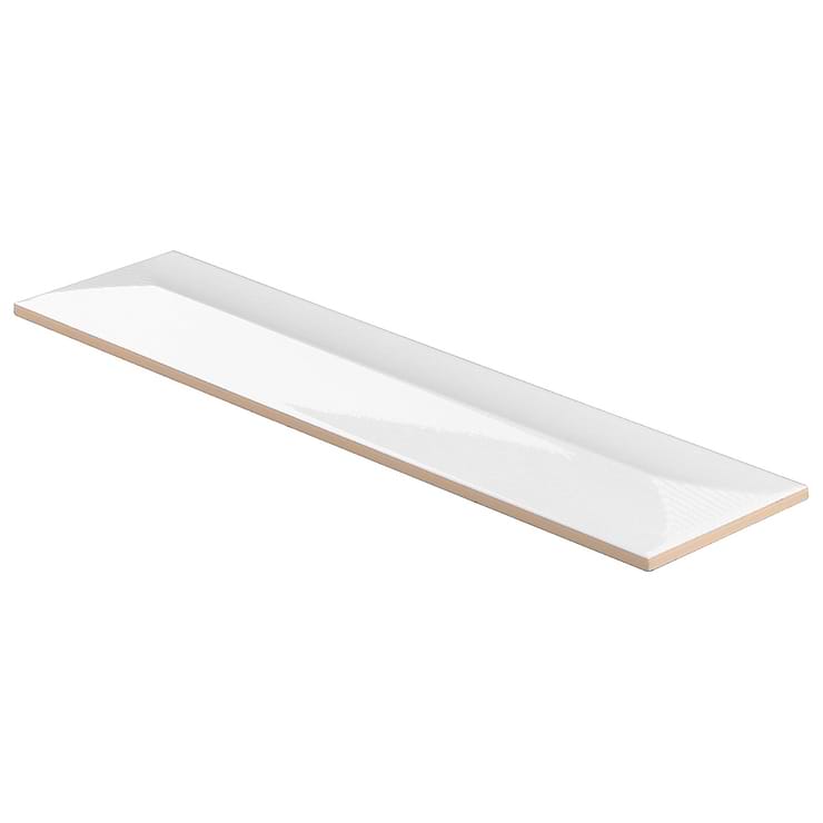 Colorplay Inflex White 4.5x18 3D Crackled Glossy Ceramic Tile