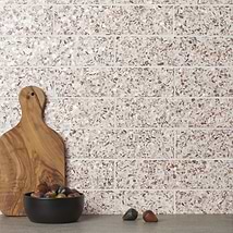 Reef Cream 3x12 Polished Pearl Terrazzo Subway Tile