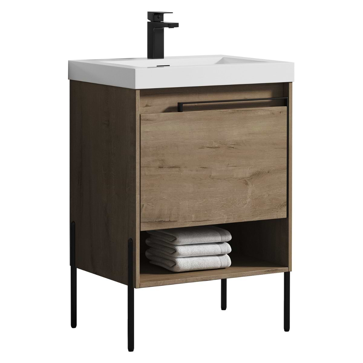 Kaleb 24'' Classic Oak Vanity and Counter