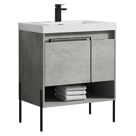 Kaleb 30'' Cement Gray Vanity and Counter