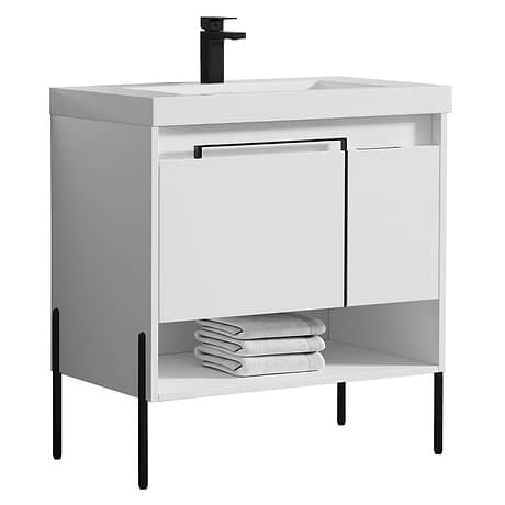 Kaleb 36'' White Vanity and Counter