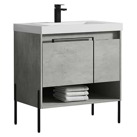 Kaleb 36'' Cement Gray Vanity and Counter