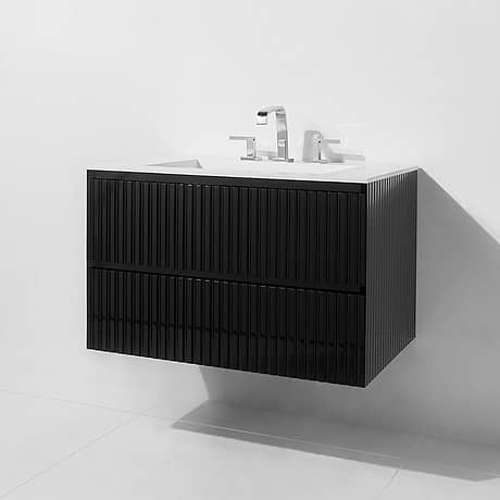 Linear Black Gloss 24" Single Vanity with Integrated Top