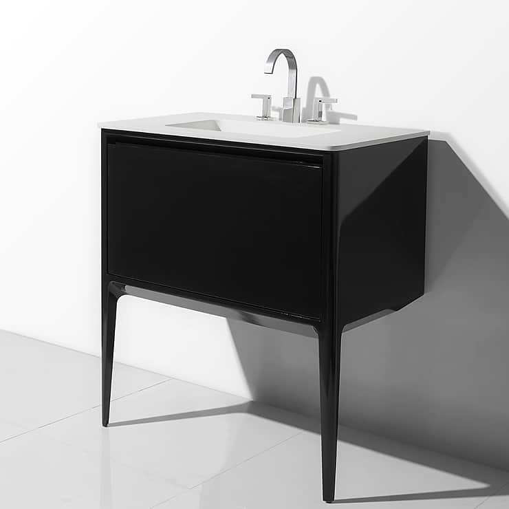 Luxe Collection 30" Black Gloss Vanity