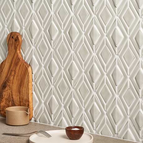 Nabi Jewel Tundra Gray 3D Crackled Glossy Glass Mosaic Tile