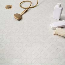 Cleopatra Diamond Salt White Terrazzo and Bianco White Marble Polished Mosaic Tile