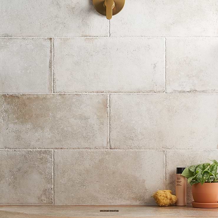 Seville Olimpia White 12x24 Travertine Look Matte Porcelain Tile
