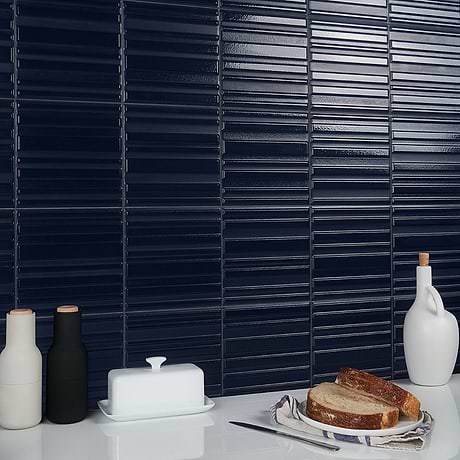 Sydney Blue 8x16 3D Glossy and Matte Mixed Finish Ceramic Tile