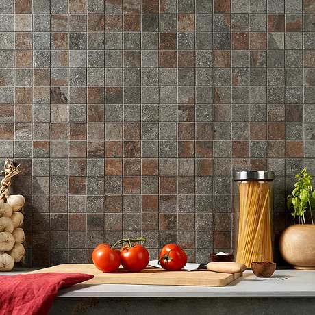 Acadia Iron Gray 2x2 Slate Look Matte Porcelain Mosaic Tile