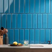 Rise Marine Blue 4x12 Beveled Glossy Ceramic Subway Tile