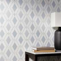 Diana Blue Celeste Polished Marble and Pearl Mosaic Tile