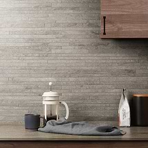 Acadia Thin Strip Slate Gray Quartz Look Matte Porcelain Mosaic Tile