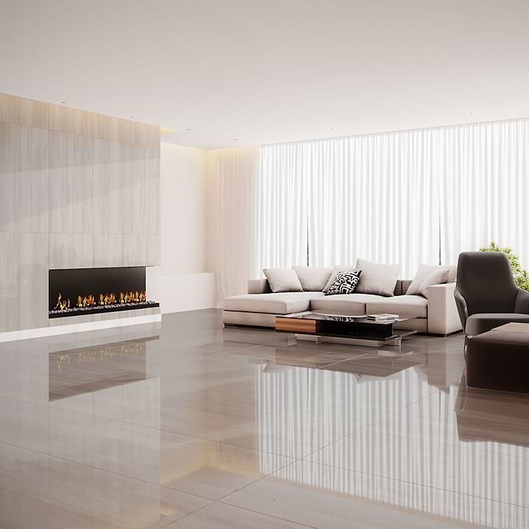 Nashville Beige 24x48 Travertine Look Polished Porcelain Tile
