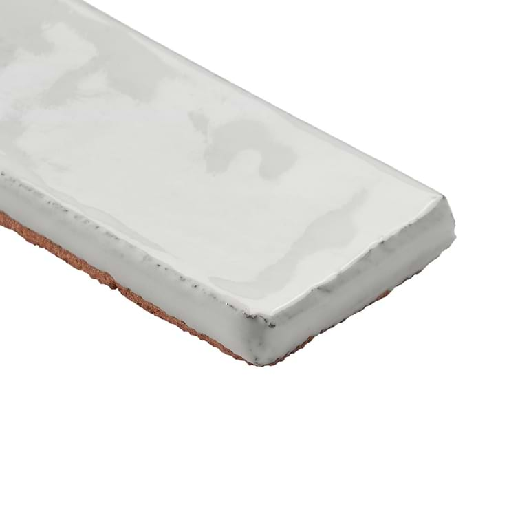 Emery White 2x8 Handmade Crackled Glossy Terracotta Subway Tile