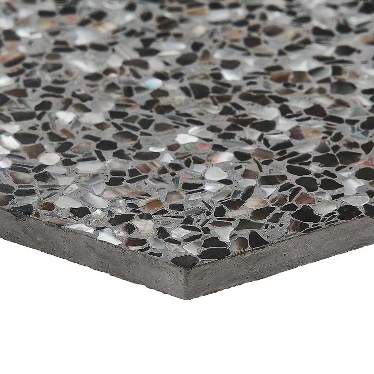 Reef Gray 8" Hexagon Polished Pearl Terrazzo Tile