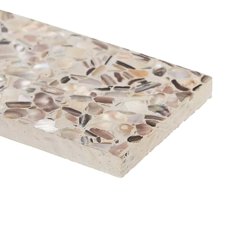 Reef Cream 3x12 Polished Pearl Terrazzo Subway Tile