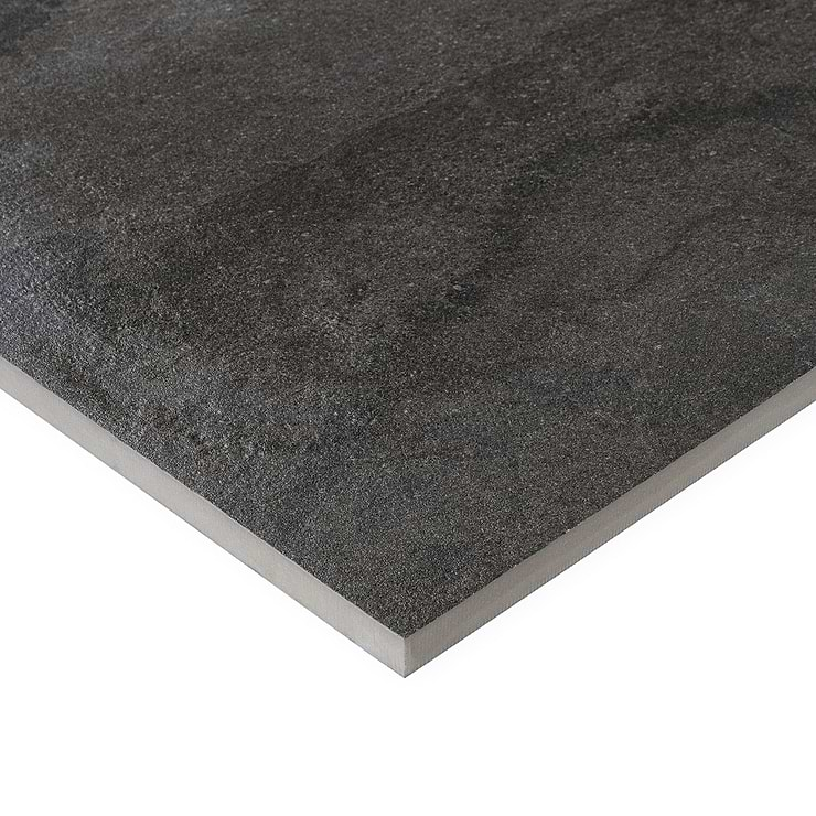 Acadia Charcoal Black 24x24 Limestone Look Matte Porcelain 2CM Outdoor Paver