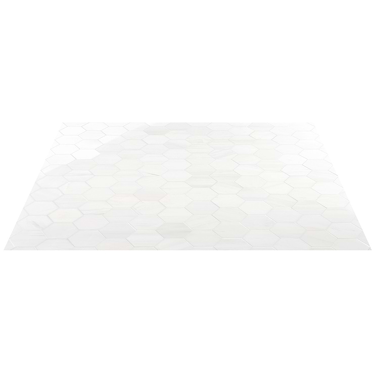 Bianco Dolomite White 4" Hexagon Premium Polished Marble Mosaic Tile