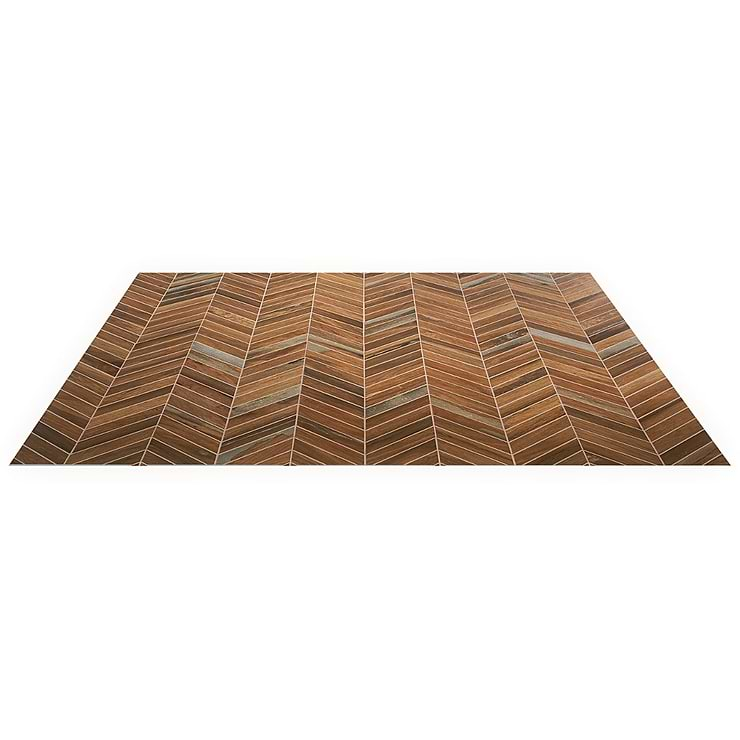 Eternal Chevron Oak Matte Porcelain Wood Look Mosaic Tile