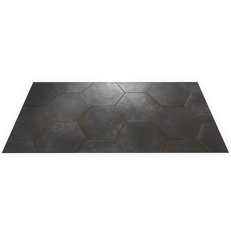 Angela Harris Flatiron Black  20" Large  Hexagon Matte Porcelain Tile