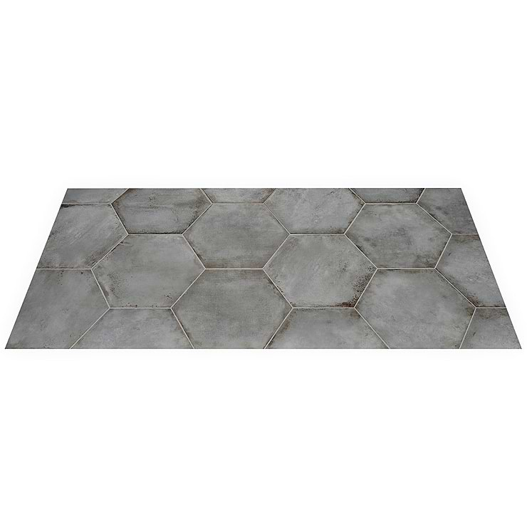 Angela Harris Flatiron Gray 20" Large  Hexagon Matte Porcelain Tile