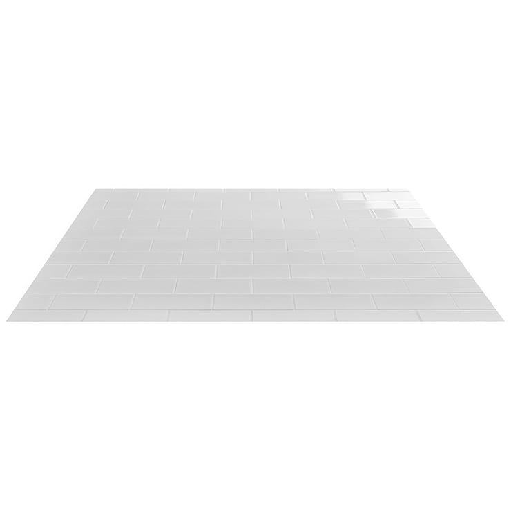 Seaside Cotton White 4x8 Crackled Glossy Ceramic Tile