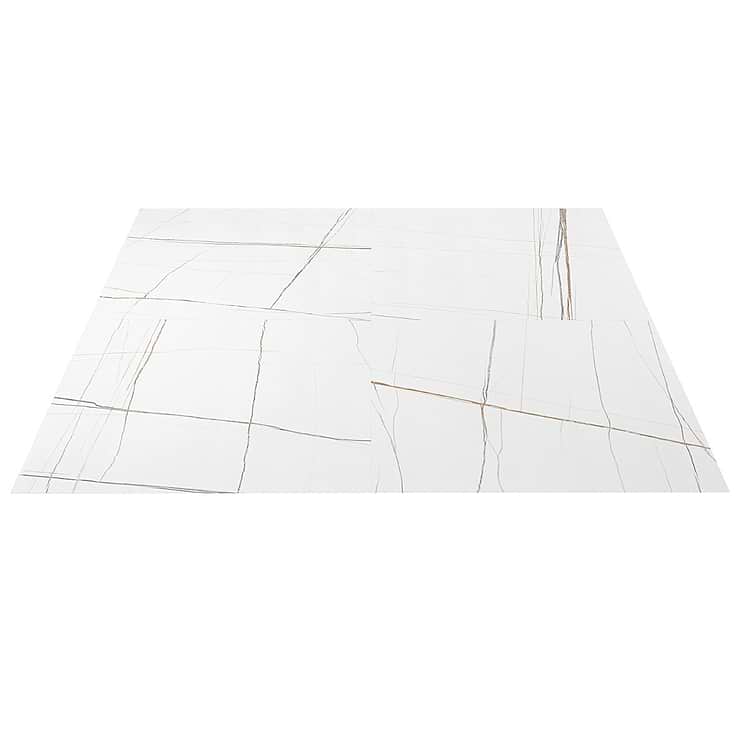 Minera Sahara Blanco White 48x48 Marble Look Polished Porcelain Tile