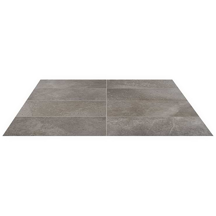 New Rock Fossil Dark Gray 12x24 Limestone Look Matte Porcelain Tile