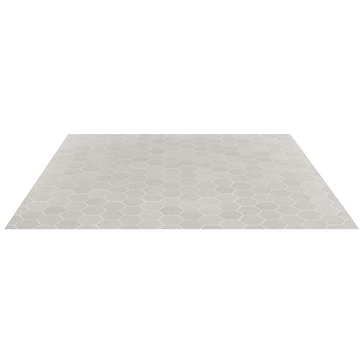 New Rock Perla White 3" Hex Limestone Look Matte Porcelain Mosaic Tile