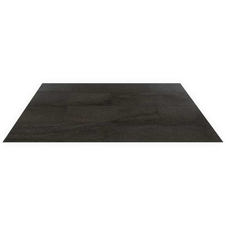 Acadia Charcoal Black 12x24 Limestone Look Matte Porcelain Tile