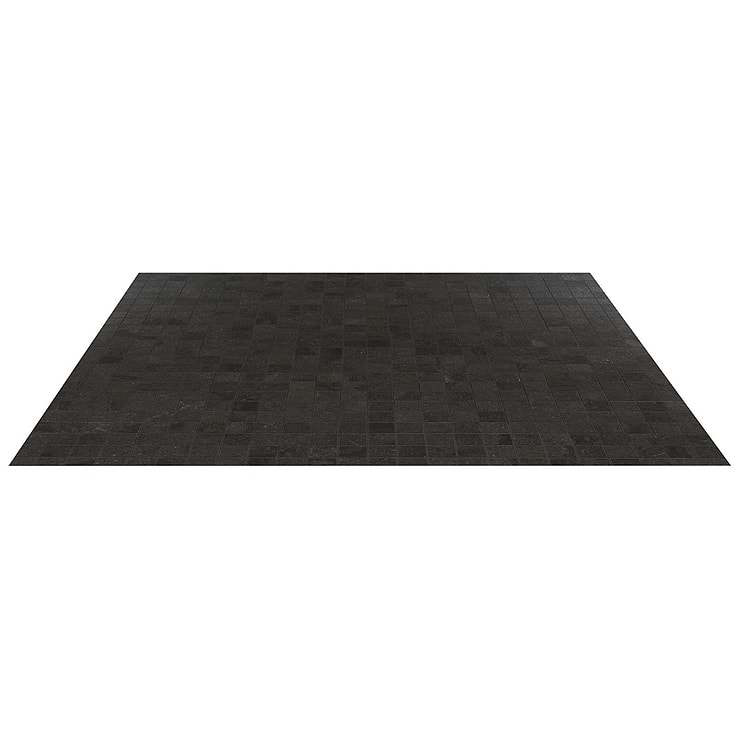 Acadia Charcoal Black 2x2 Limestone Look Matte Porcelain Mosaic Tile