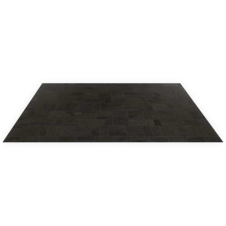 Acadia French Pattern Charcoal Black Limestone Look Matte Porcelain Mosaic Tile