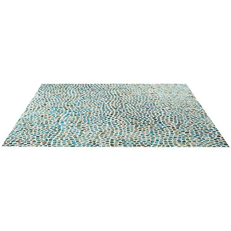 Komorebi Pebble Juneau Spring Multicolor Polished Glass Mosaic Tile