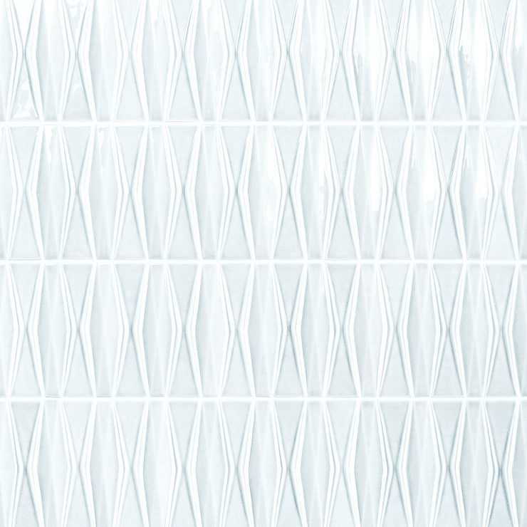 Nabi Harlequin Arctic Blue 2x8 Crackled Glossy Glass Mosaic Tile