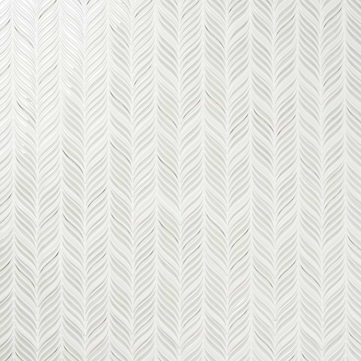 Nabi Alula Tundra Gray Chevron Crackled Glossy Glass Mosaic Tile