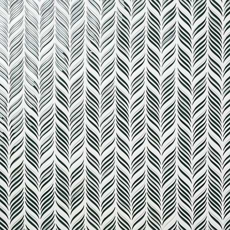 Nabi Alula Deep Emerald Green Chevron Crackled Glossy Glass Mosaic Tile