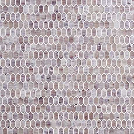 Flicker Iridescent Lilac Pink 1/4" x 1" Polished Glass Mosaic Tile