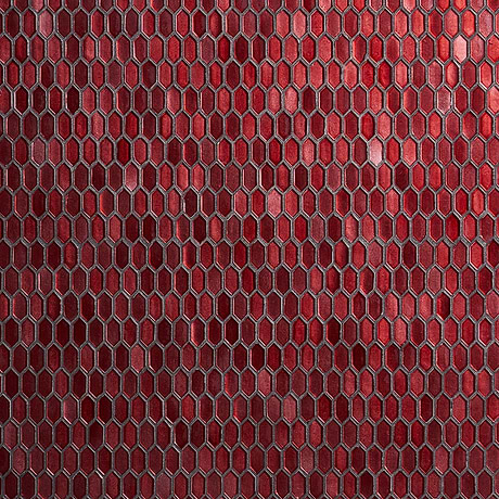 Flicker Metallic Red 1/4" x 1" Polished Glass Mosaic Tile