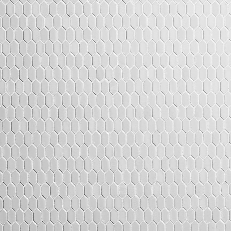 Flicker Rain White 1/4" x 1" Polished Glass Mosaic Tile