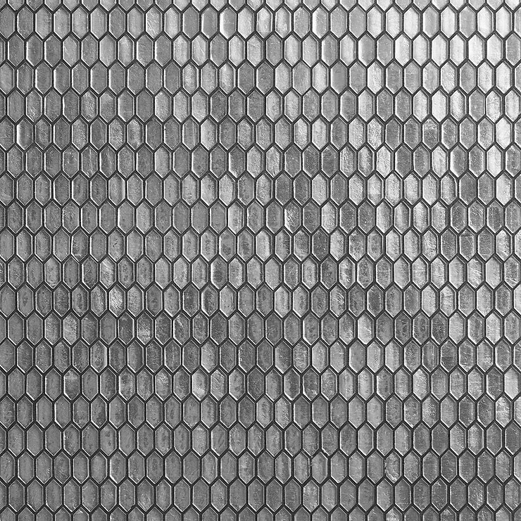 Flicker Silver 1/4" x 1" Polished Glass Mosaic Tile