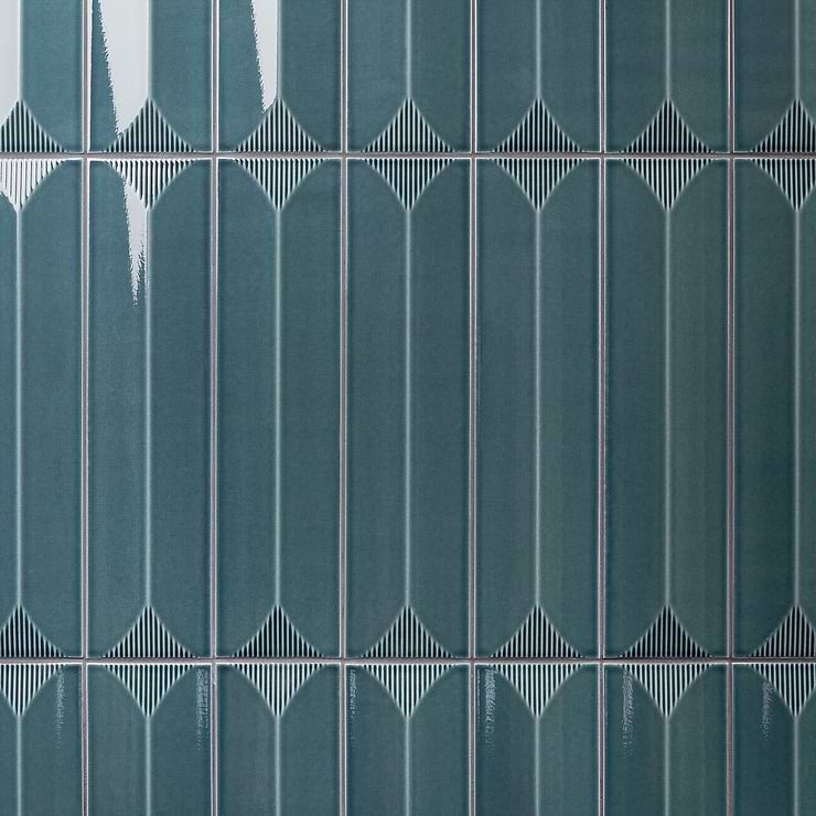 Colorplay Inflex Emerald Green 4.5x18 3D Crackled Glossy Ceramic Tile